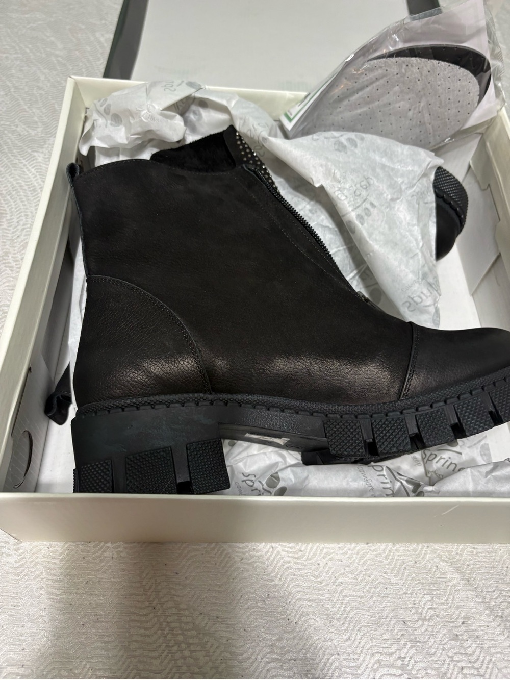 Spring Step Black Nubuck Boots - URLIA-BN size 38 US 8